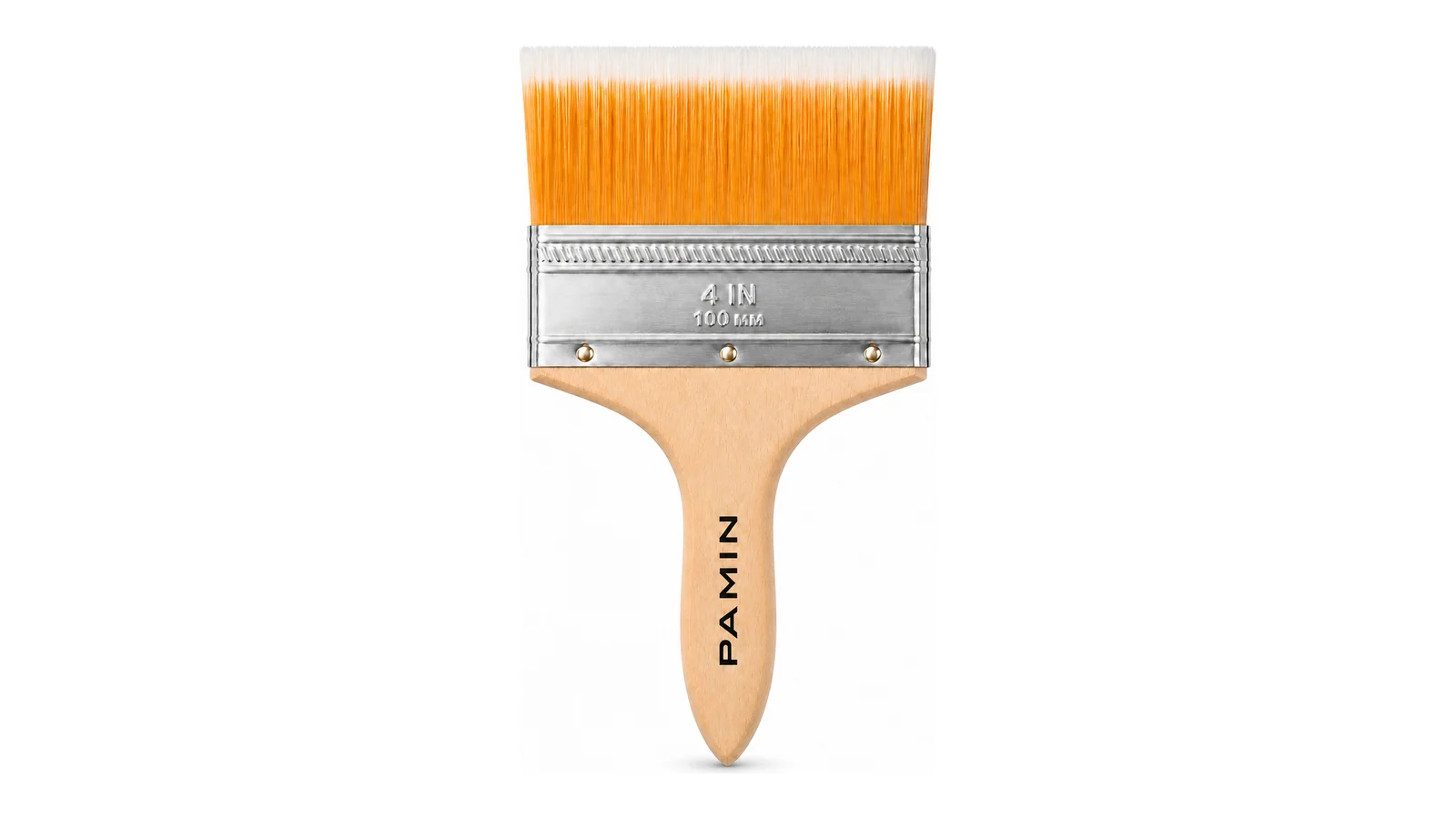 4-Inch Orange & White Flagged Filament Flat Brush