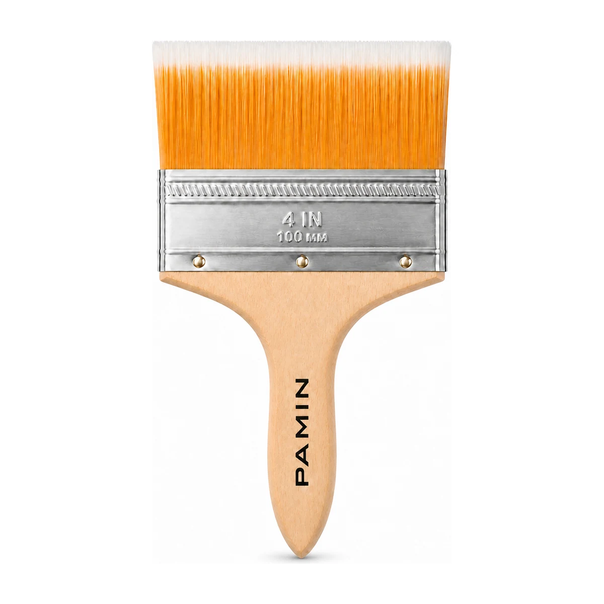 4-Inch Orange & White Flagged Filament Flat Brush