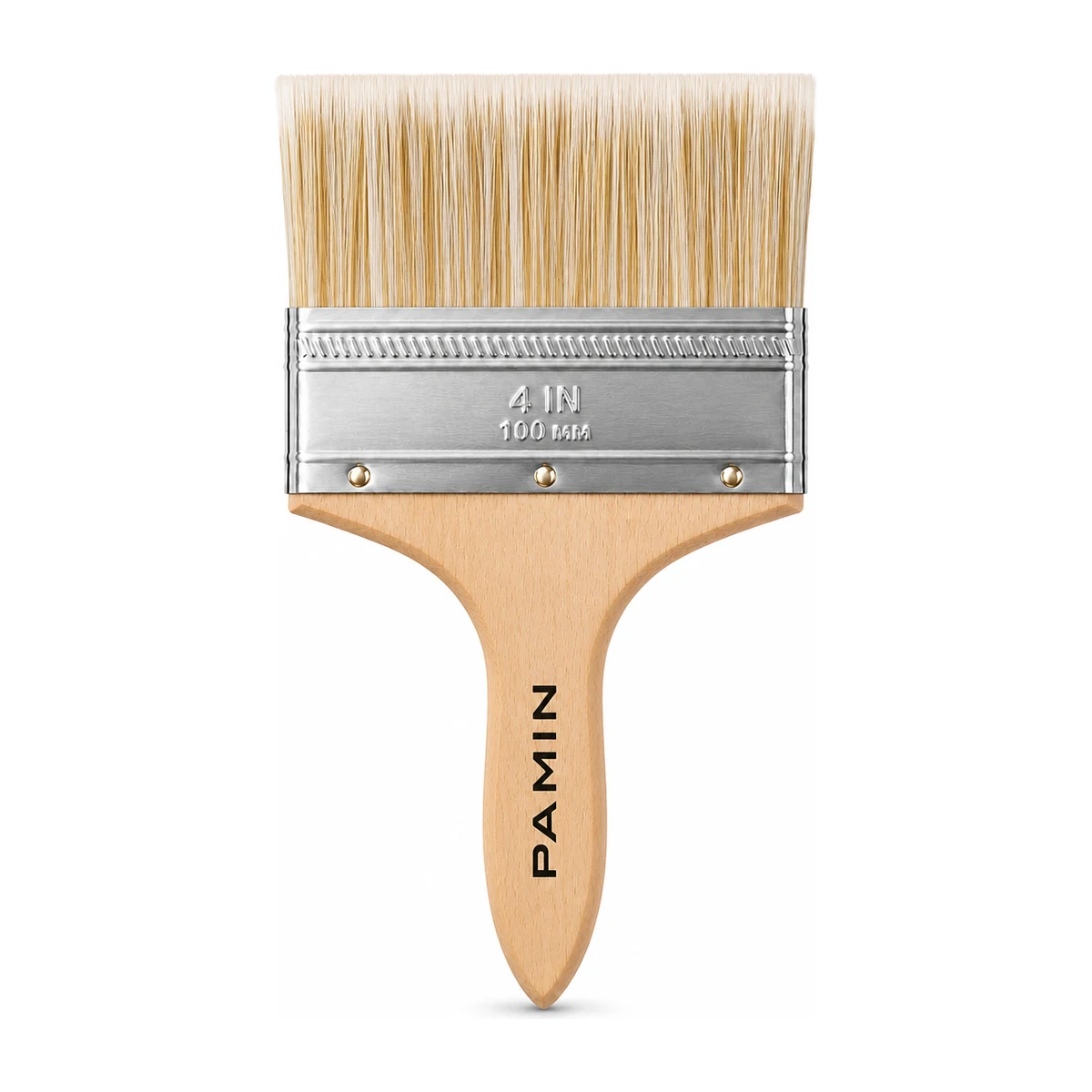 4-Inch White Hog & Tan Synthetic Blend Flat Brush