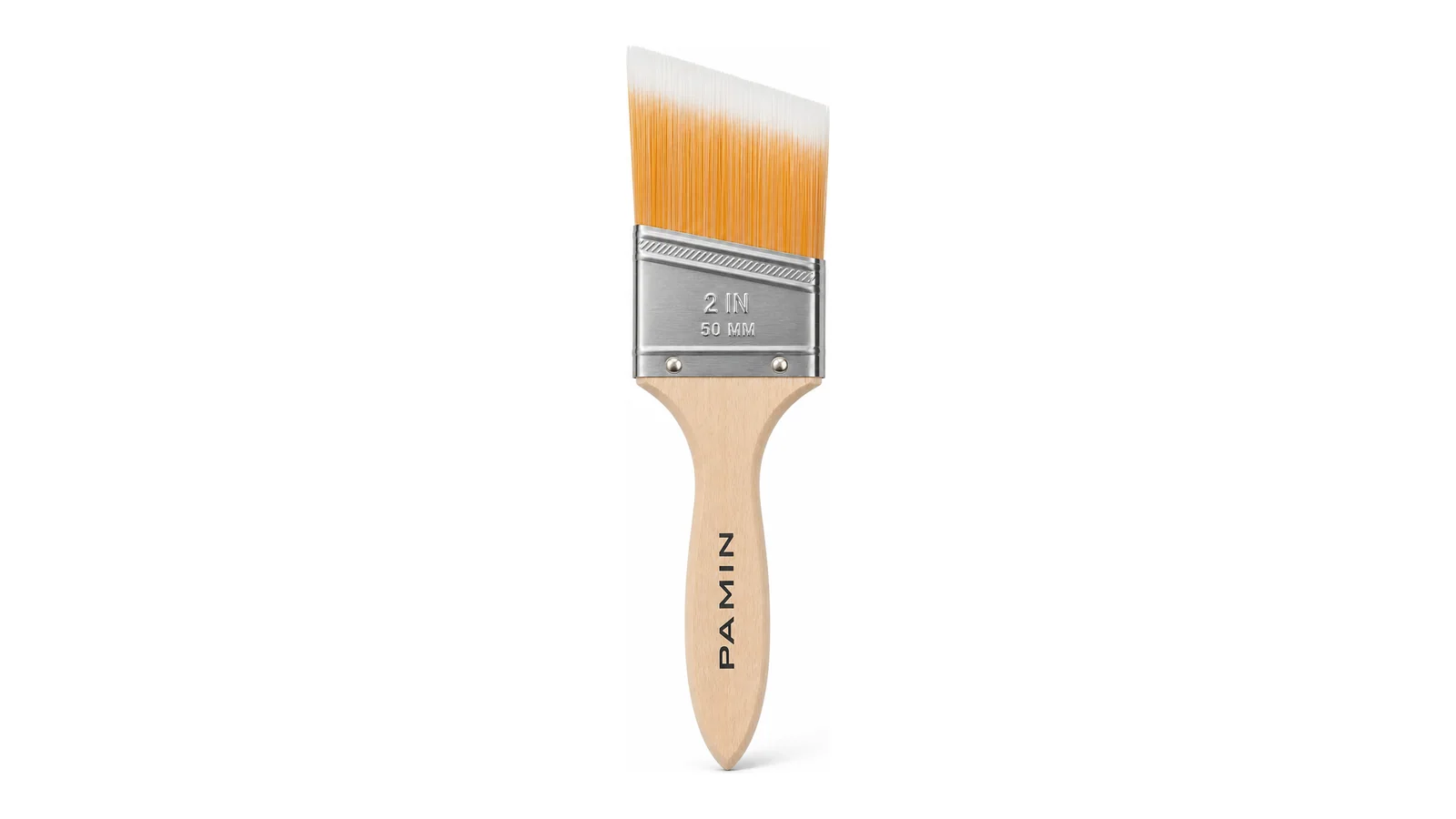Orange & White Flagged Filament Angle Sash Brush