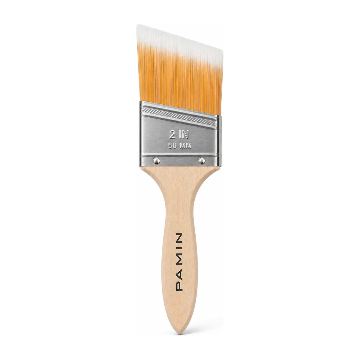 Orange & White Flagged Filament Angle Sash Brush
